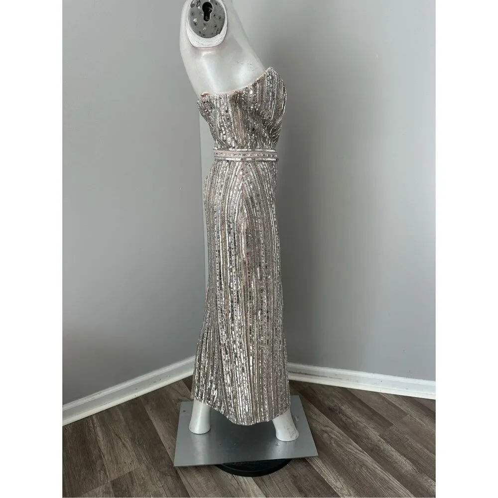 NWT MAC DUGGAL Embellished Strapless Column Dress Size US 10 $798